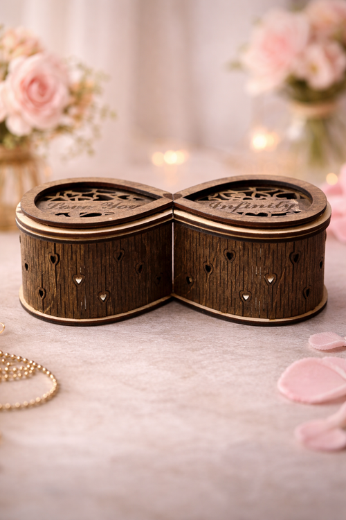 Handcrafted Wooden Infinity Keepsake Box