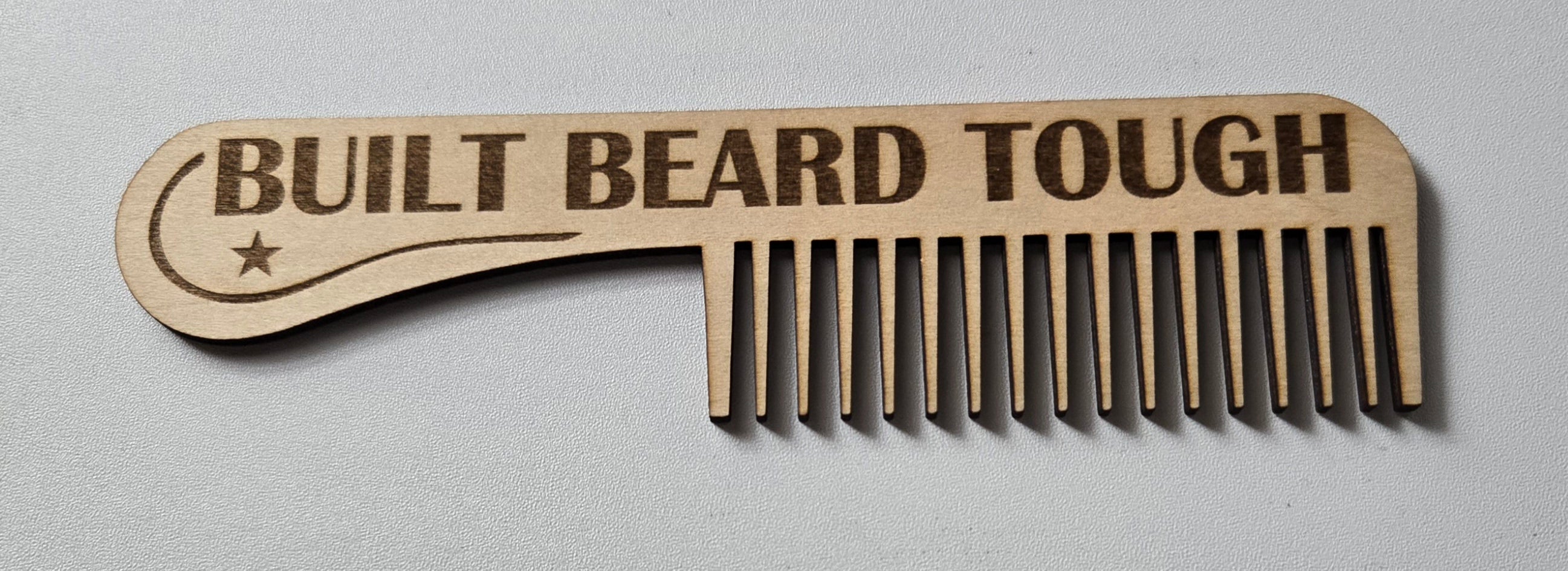 Built Beard Tough – Engraved Wooden Beard Comb